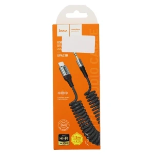 Кабель AUX 3.5 мм Jack - Type-C Hoco UPA33B (1.5 м) черный