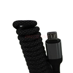 Кабель USB - MicroUSB Hoco X121 (2.4A/1.5 м/пружина) черный
