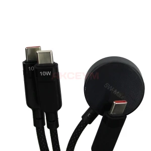 Кабель Type-C - 3 в 1 (Type-C+Type-C+БЗ 15W) Acefast C6-11 (3A/100W/оплетка нейлон/1.2 м) черный