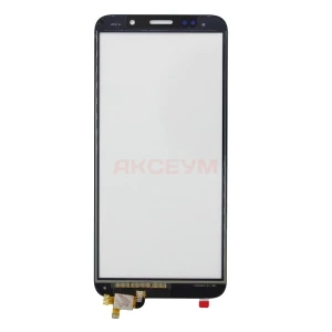 Стекло для Huawei Y5 2018/Y5 Prime 2018/Y5 Lite 2018 с тачскрином и OCA пленкой (черное) - Оригинал