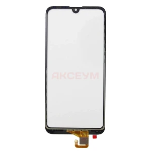 Стекло дисплея для Huawei Y7 2019 с тачскрином и OCA пленкой (черное) - Оригинал (Mitsubishi)