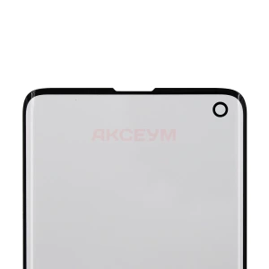 Стекло дисплея для Samsung Galaxy S10 (G973F) с OCA пленкой (черное) - Оригинал (Mitsubishi)