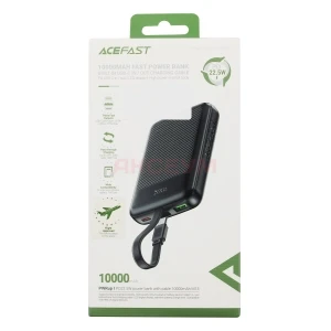Внешний аккумулятор Acefast M13 10000 mAh (22.5W/PD/Type-C/встроенный кабель Type-C/LCD) черный