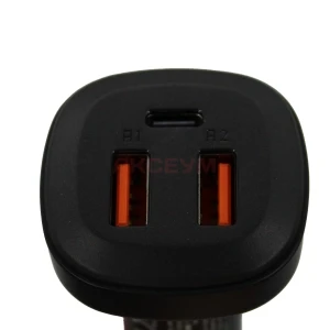 Автомобильное зарядное USB/Type-C Acefast B9 (66W/QC3.0/PD/1Type-C/2USB) черное