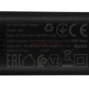 Сетевая зарядка USB Acefast A90 (18W/QС3.0/GaN) черная