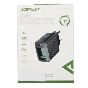 Сетевая зарядка USB Acefast A90 (18W/QС3.0/GaN) черная