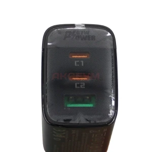 Сетевая зарядка USB/Type-C Acefast A108 (67W/PD/3 порта/GaN) черная