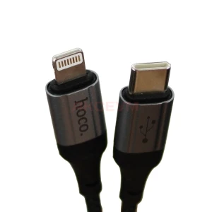 Кабель Type-C - Lightning Hoco X121 (3A/27W/PD/1.5 м/пружина) черный