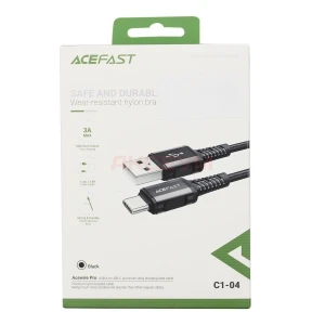 Кабель USB - Type-C Acefast C1-04 (3A/оплетка нейлон/1.2 м) черный