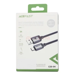 Кабель USB - Type-C Acefast C20-04 (3A/оплетка нейлон/1.2 м) черный