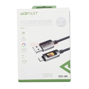 Кабель USB - Type-C Acefast C21-04 (3A/оплетка нейлон/1.2 м) черный