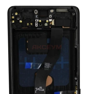 Дисплей с рамкой для Samsung Galaxy S21 Ultra (G998B) большой экран/120 Гц (черный) - Soft OLED