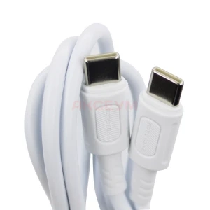 Сетевое зарядное устройство USB/Type-C Borofone BA108A (30W, QC3.0, PD, 2 порта, кабель Type-C-Type-C) белое