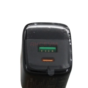 Сетевое зарядное устройство USB/Type-C Acefast A116 (35W, QC3.0, PD, 2 порта, GaN, с дисплеем) черное