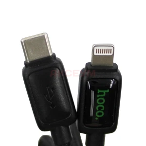 Кабель Type-C - Lightning Hoco U146 (3A, 30W, PD, оплетка нейлон, 1.2 м) Черный