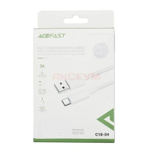 Кабель USB - Type-C Acefast C18-04 (3A, оплетка нейлон, 1.2 м) Белый