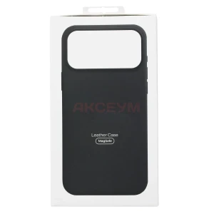 Чехол накладка для iPhone 17 Pro Max MagSafe SM002 экокожа (черный)