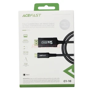 Кабель Type-C - HDMI Acefast C1-10 (ver 2.1/4K/60 Hz/оплетка нейлон/1.8 м) черный