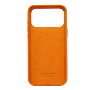 Чехол для iPhone 17 Pro Max MagSafe ORG Silicone Case с анимацией (оранжевый)