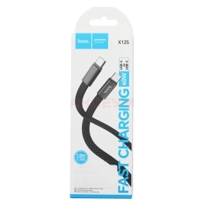 Кабель Type-C - Type-C Hoco X125 (3A/60W/PD/оплетка нейлон) черный