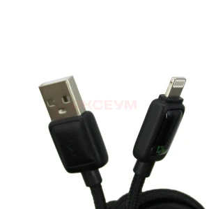 Кабель USB - Lightning Hoco U146 (12W/оплетка нейлон/1.2 м) черный