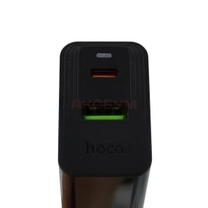 Сетевая зарядка USB/Type-C Hoco CS95A (30W/QC3.0/PD/2 порта) черная