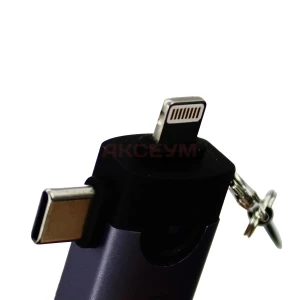 Адаптер Lightning + Type-C - USB Hoco UA46D (серый)