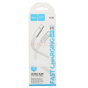 Кабель Type-C - Type-C Hoco X125 (3A/60W/PD/оплетка нейлон) белый