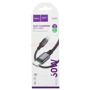 Кабель Type-C - Type-C Hoco X127 (3A/60W/PD/оплетка нейлон) черный