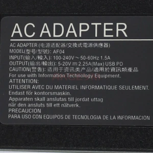 Блок питания для ноутбуков HP/Dell 20V, 2.25A, 45W (Type-C) - Стандарт