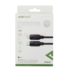 Кабель Type-C - Lightning Acefast C16-01 (3A/30W/PD/1.2 м) черный