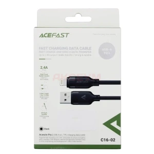 Кабель USB - Lightning Acefast C16-02 (2.4A/1.2 м) черный