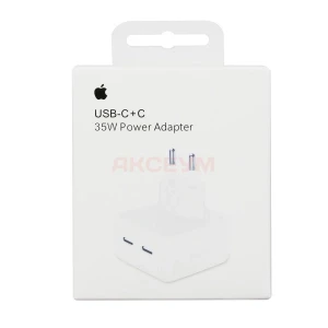 Сетевая зарядка Type-C для iPhone USB-C + С Power Adapter (35W/PD/2 порта Type-C) белая - Оригинал