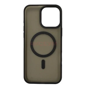 Чехол накладка для iPhone 15 Pro Max SM042 MagSafe (черный)