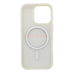 Чехол накладка для iPhone 15 Pro Max SM042 MagSafe (белый)
