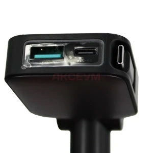 Автомобильное зарядное USB/Type-C Hoco Z67 (60W/QC3.0/PD/1Type-C/1USB/встроенный кабель Type-C) серая