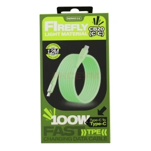 Кабель Type-C - Type-C Remax CB20 (100W/PD/флуоресцентный/1.2 м) зеленый