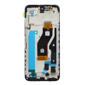 Дисплей с рамкой для Tecno Spark 40 4G с тачскрином (черный) - Оригинал