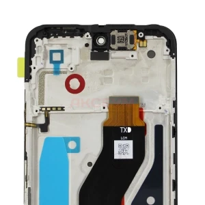 Дисплей с рамкой для Tecno Spark 40 4G с тачскрином (черный) - Оригинал