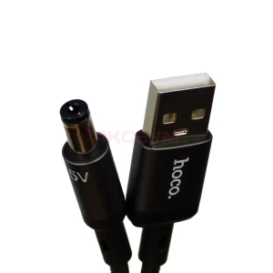 Кабель USB - DC 5.5 Hoco X129 (оплетка нейлон/1 м) черный